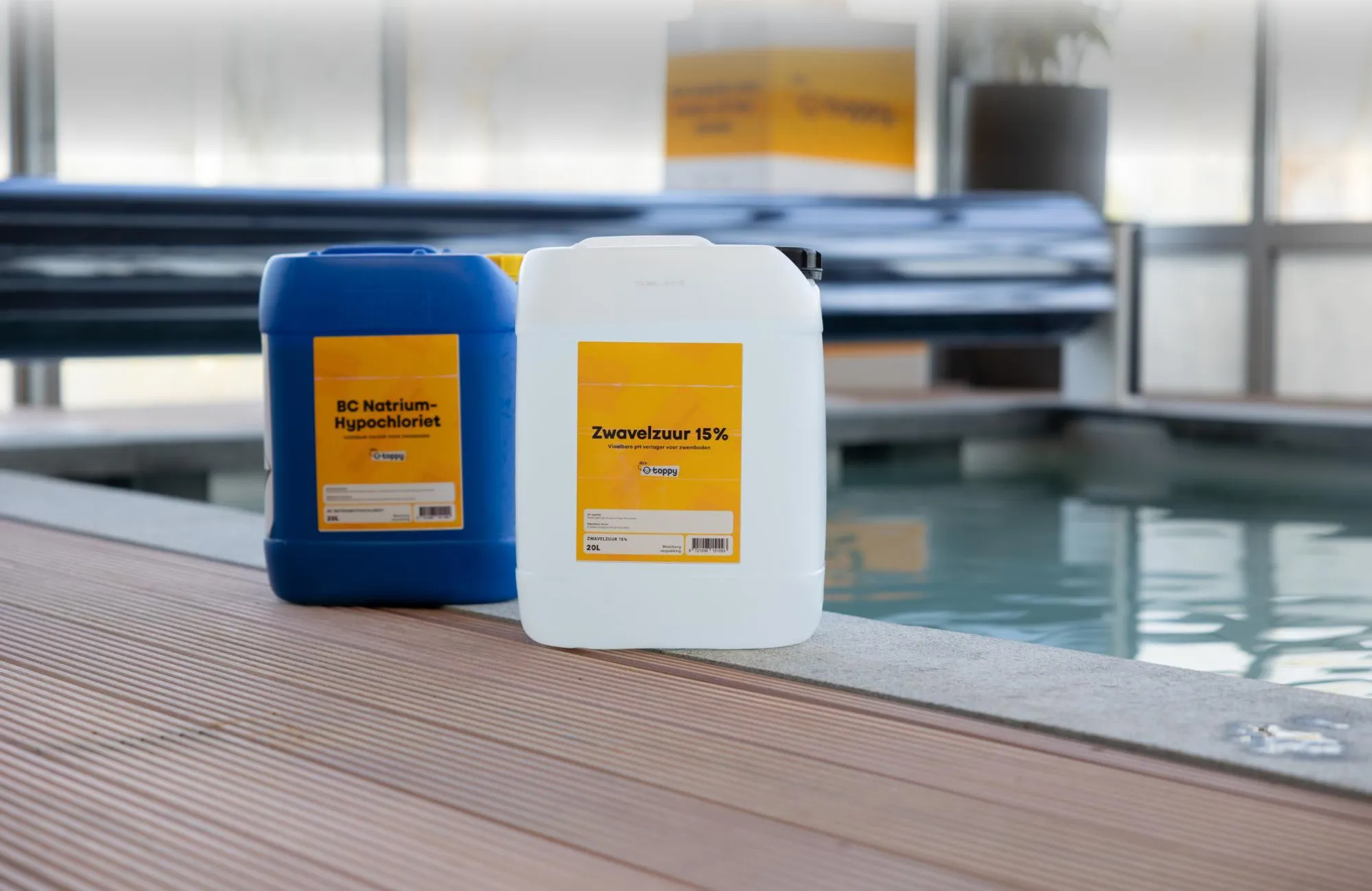 Vloeibaar chloor en zwavelzuur met schaduw