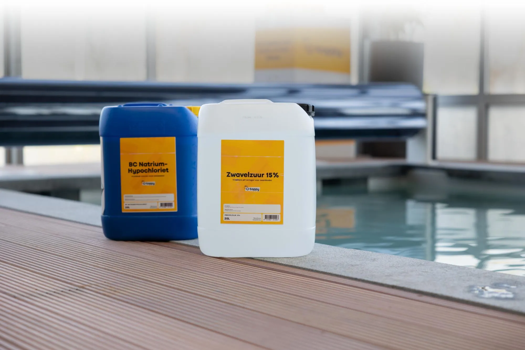 Vloeibaar chloor en zwavelzuur met schaduw