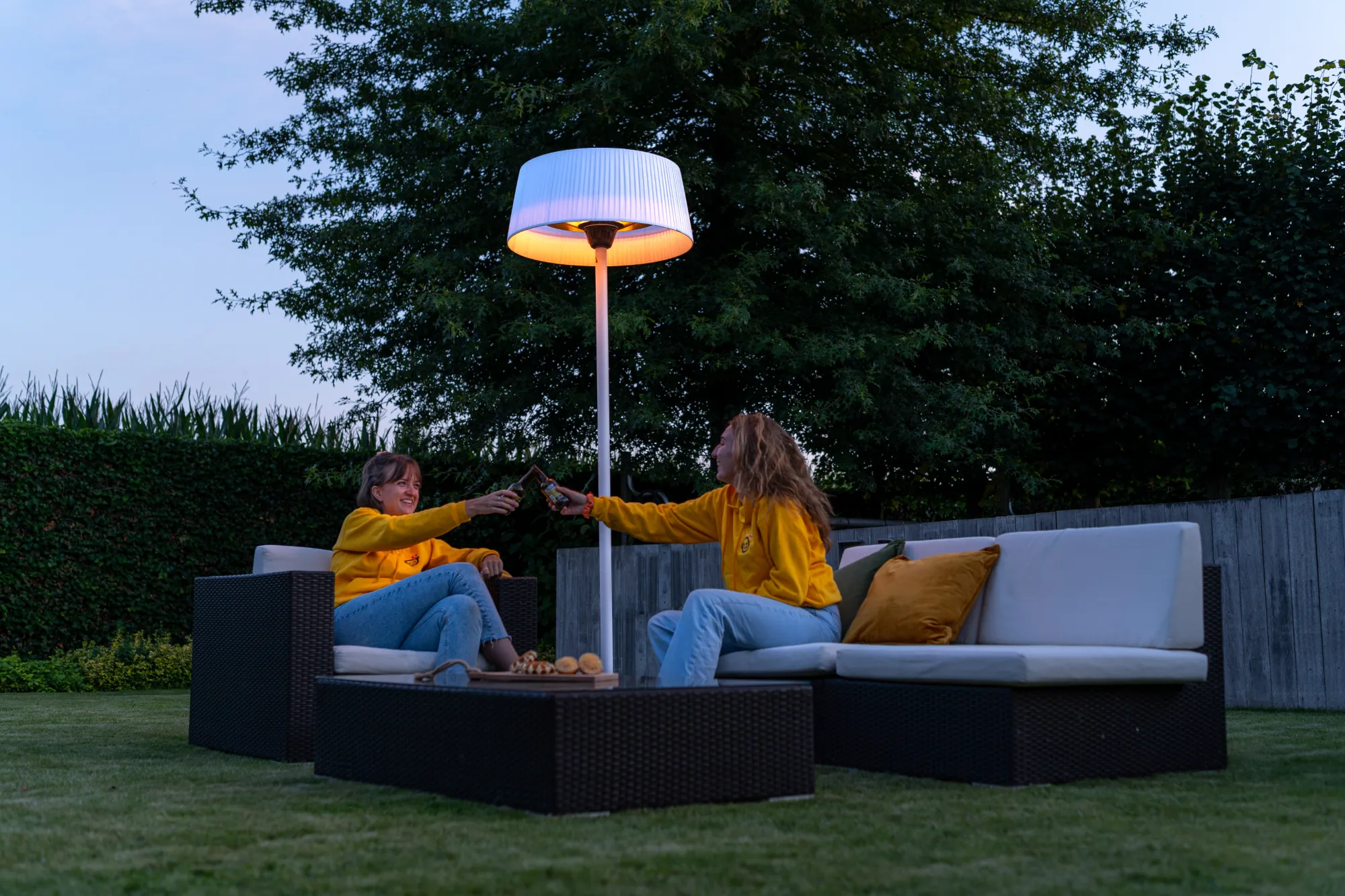 Proosten bij terrasverwarmer