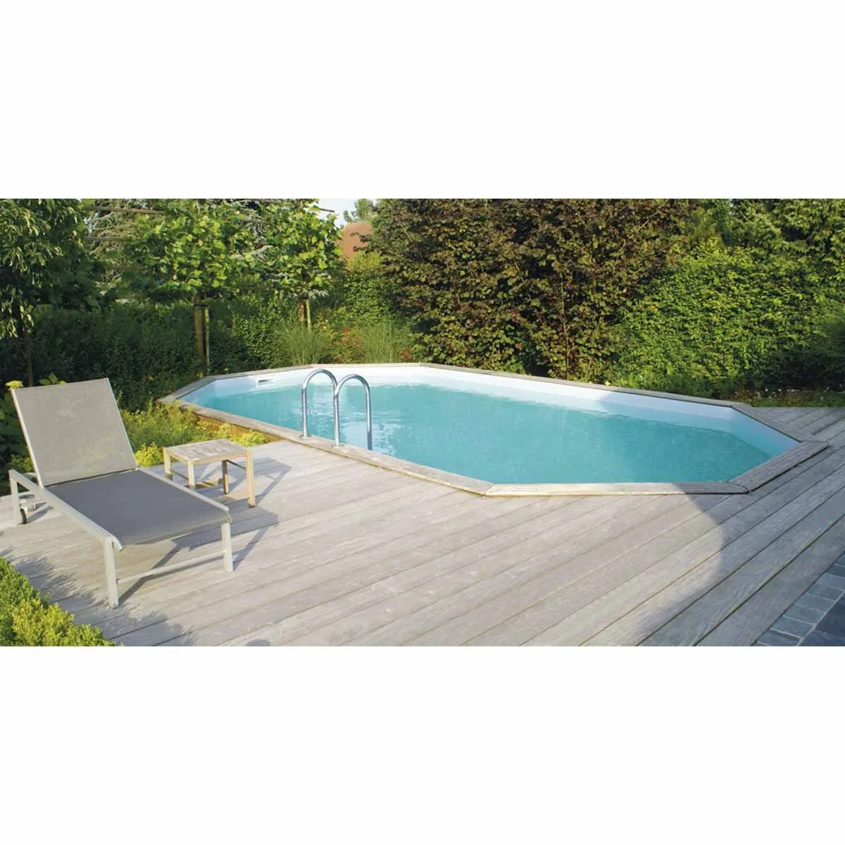 Gardipool Oblong houten zwembad -  6.20 x 3.90 x 1.33 m 