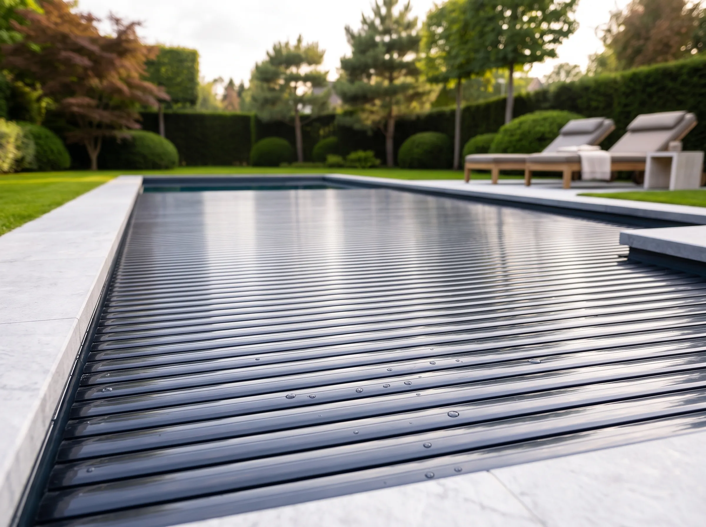 zwembad lamellen polycarbonaat blauw