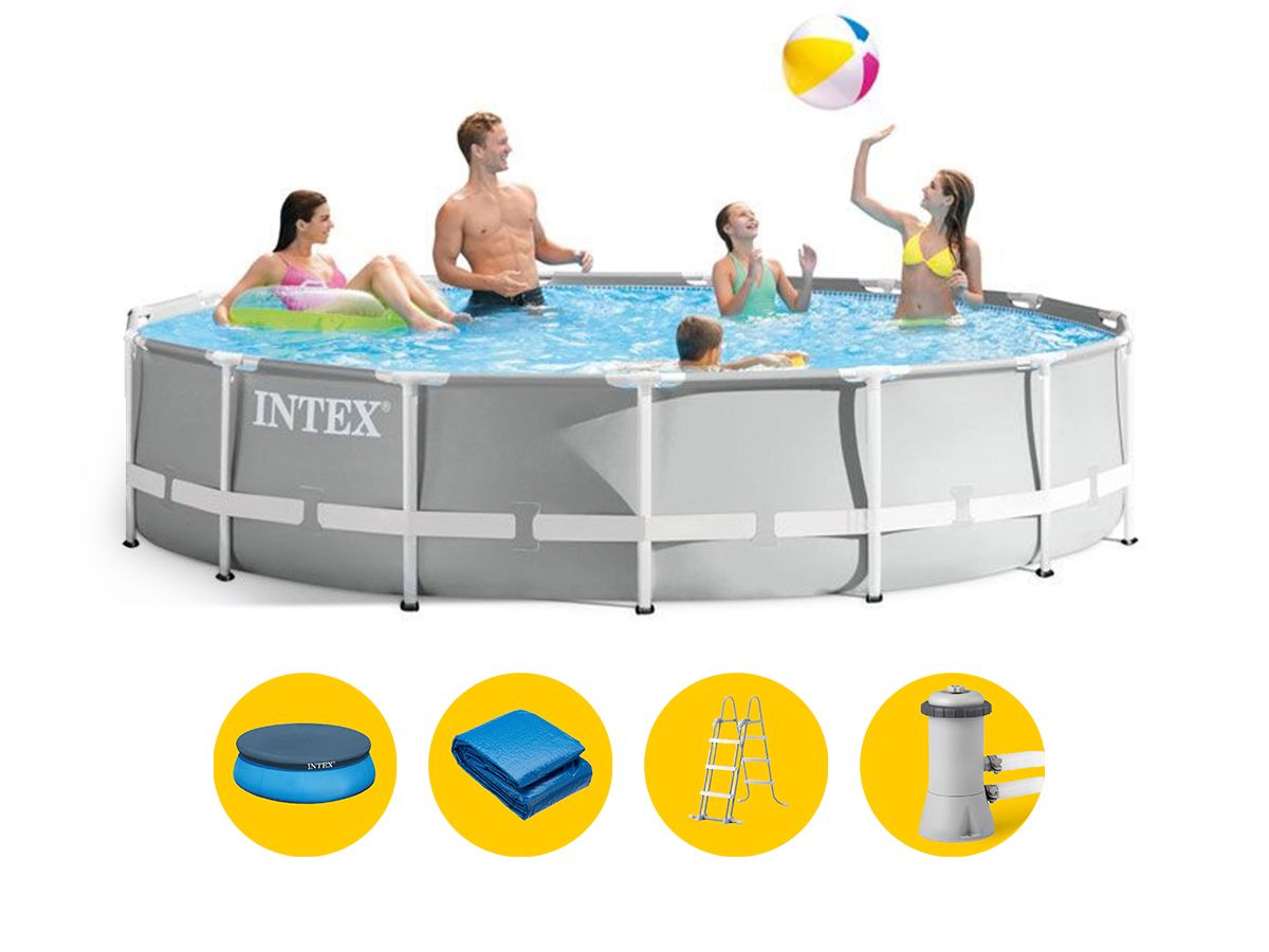 Intex Prism Frame Pool - 610 x 132 cm - met filterpomp en accessoires