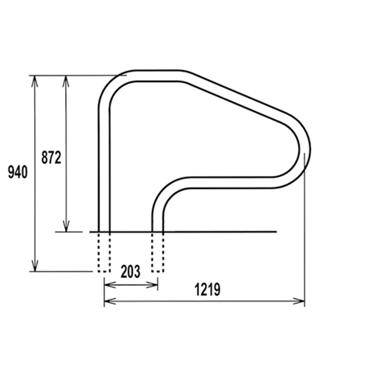 Handgreep RVS met bevestigingskit
