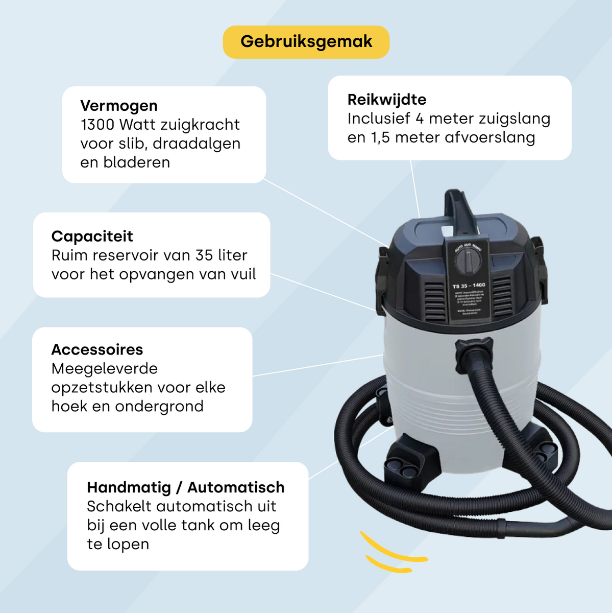 Heissner F635N-00 Basic vijverstofzuiger
