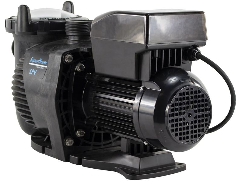 Emaux Super-Power Variabele Zwembadpomp achterzijde.