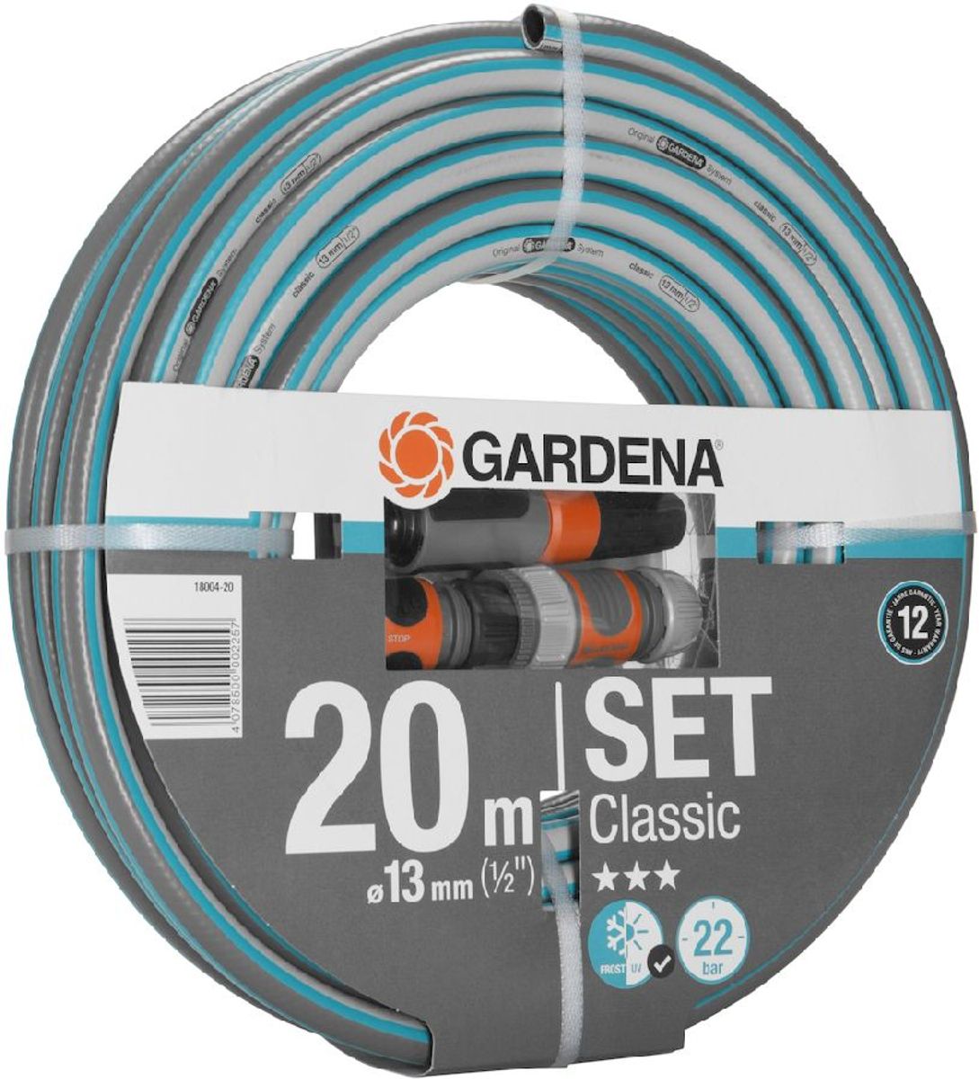 Gardena Classic 20 meter (Ø 13 mm) tuinslang met koppelingen schuin