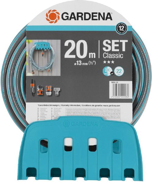 Gardena Classic 20 meter (Ø 13 mm) tuinslang met muurhouder