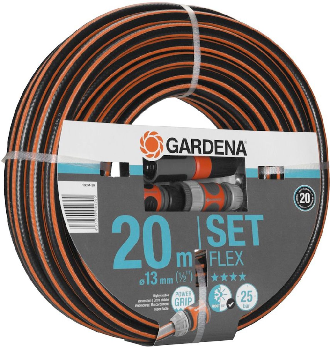 Gardena Comfort Flex 20 meter (Ø 13 mm) tuinslang met koppelingen schuin