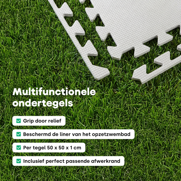 W'eau zwembad ondertegels - Grijs - 50 x 50 x 1 cm - 8 stuks