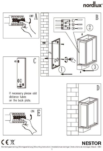 Nordlux Nestor led wandlamp buiten zwart