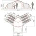 Vaude Badawi Long 6 persoons koepeltent floorplan