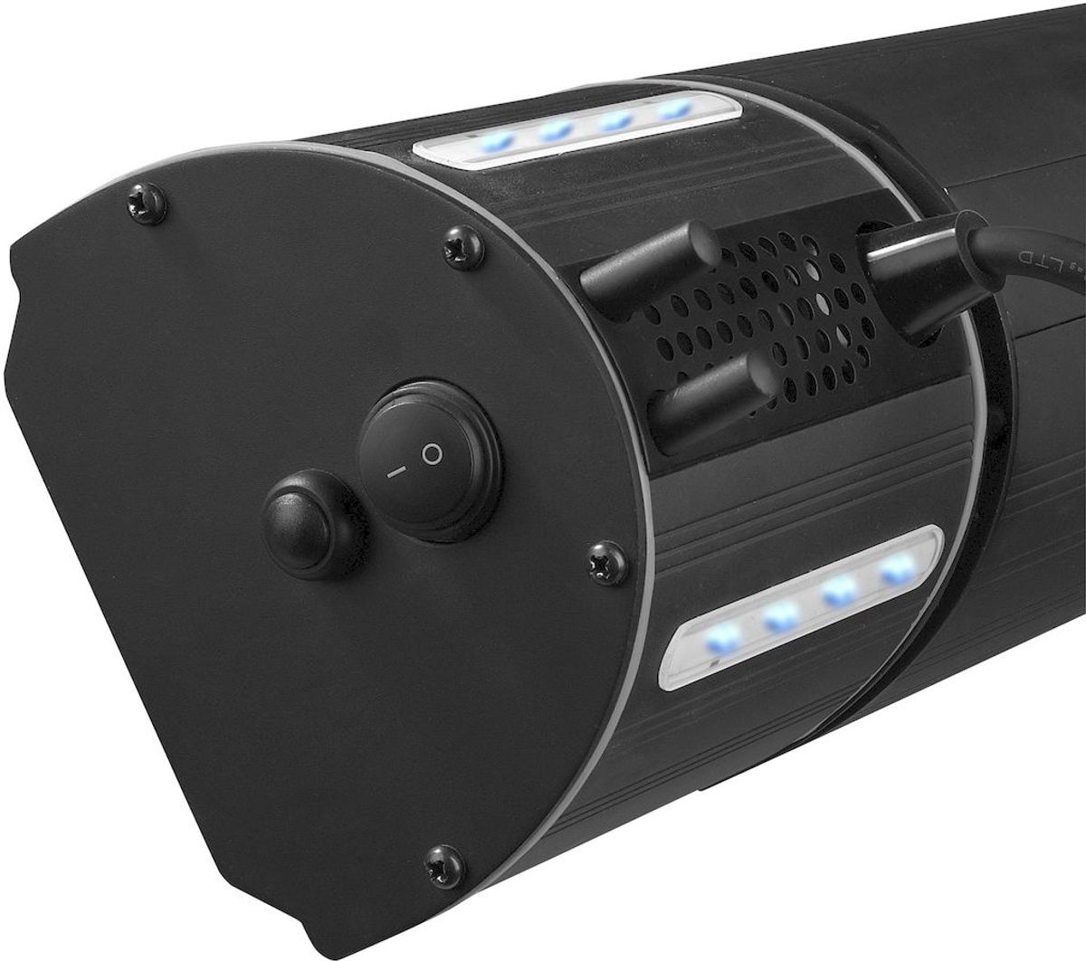 Eurom Heat and Beat zwart terrasverwarmer aansluiting