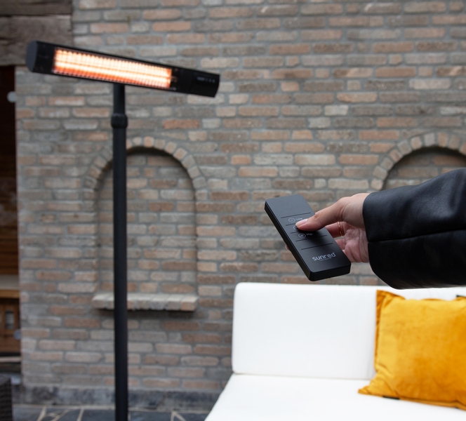 Sunred Heater Royal Diamond Dark Standing 2500 terrasverwarmer afstandbediening 