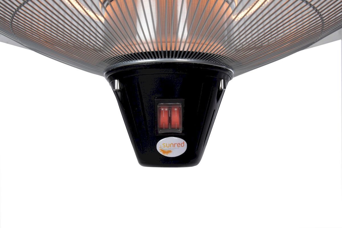 Sunred Heater Sirius Hanging Silver 2100 terrasverwarmer aan/uit knop