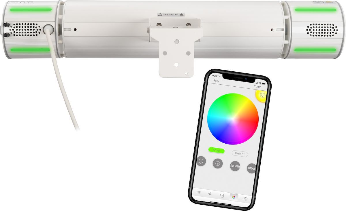 Eurom Heat and Beat wit terrasverwarmer bediening via app