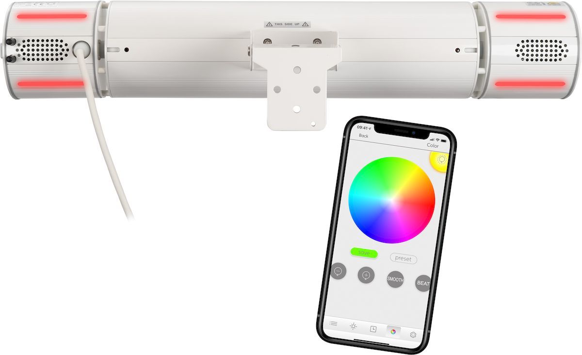 Eurom Heat and Beat wit terrasverwarmer bediening via app