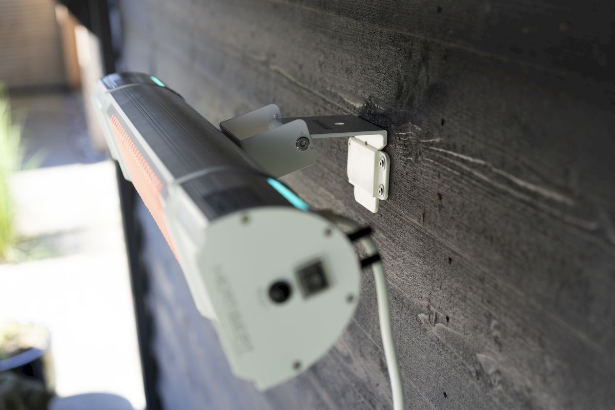 Eurom Heat and Beat wit terrasverwarmer, details bevestiging