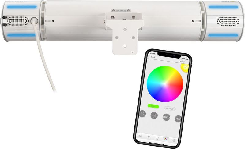 Eurom Heat and Beat wit terrasverwarmer bediening via app