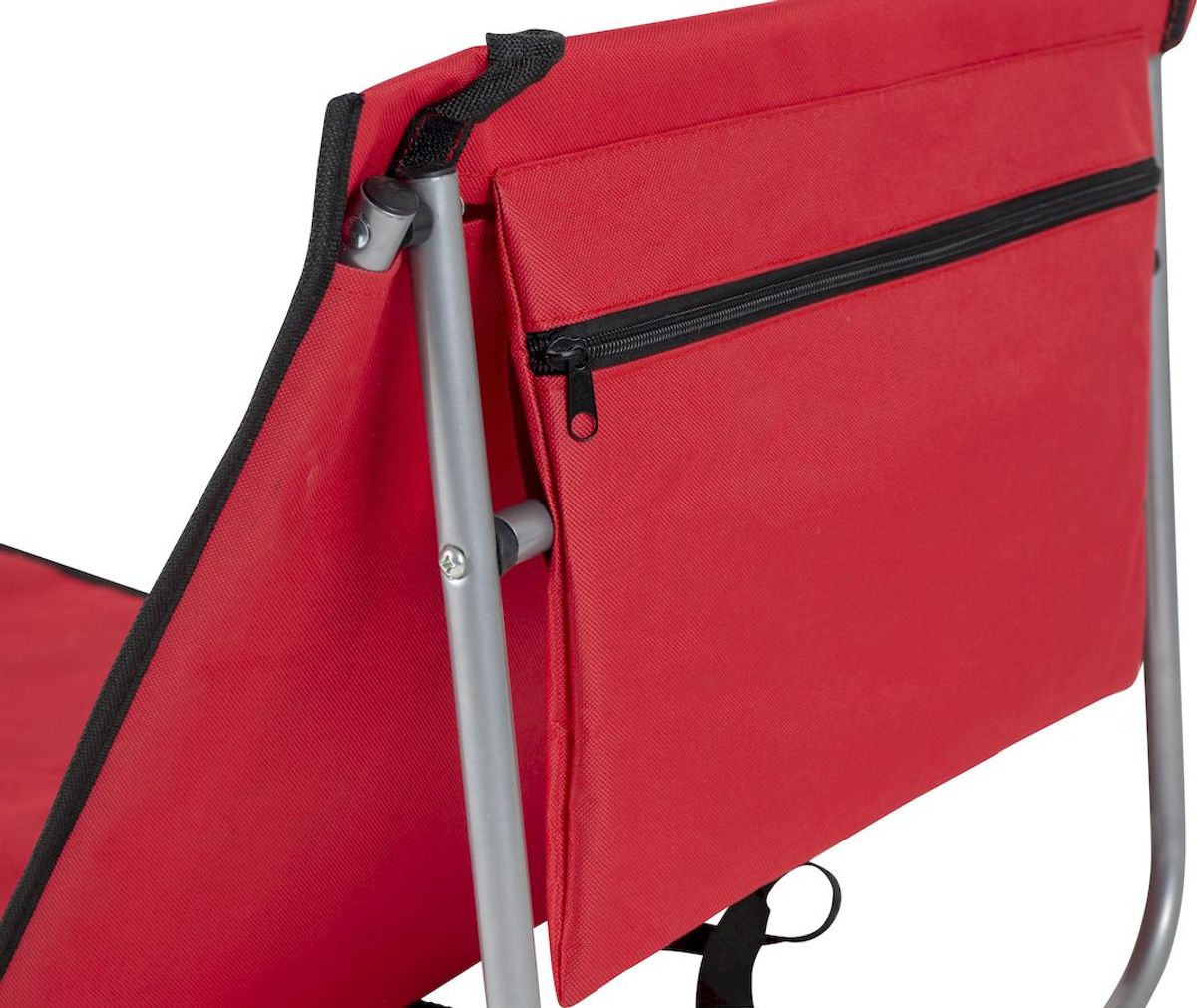 Bo-Camp Lota strandmat/strandstoel - Rood achterkant close up 