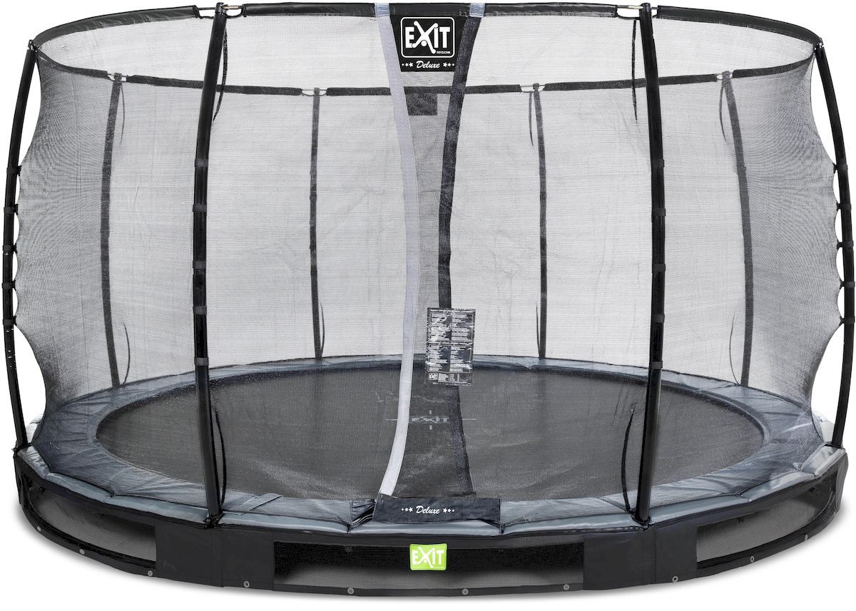 EXIT Elegant Ground Premium 366 cm zwart trampoline + veiligheidsnet