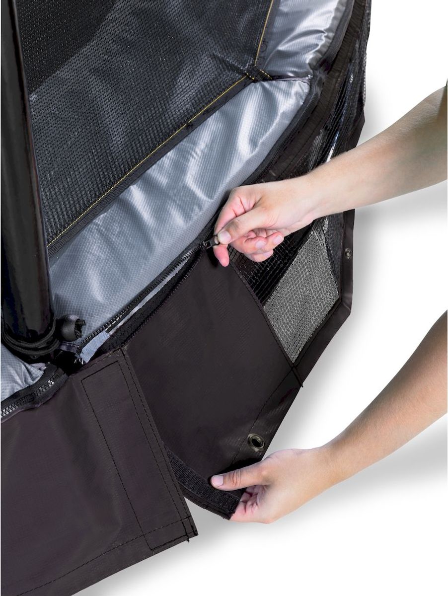 EXIT Elegant Ground Premium 366 cm zwart trampoline + veiligheidsnet rits