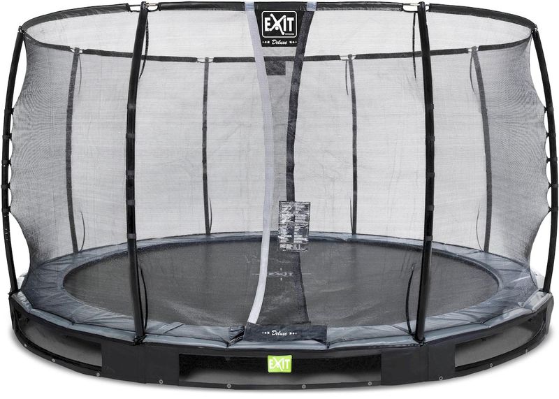 EXIT Elegant Ground Premium 366 cm zwart trampoline + veiligheidsnet