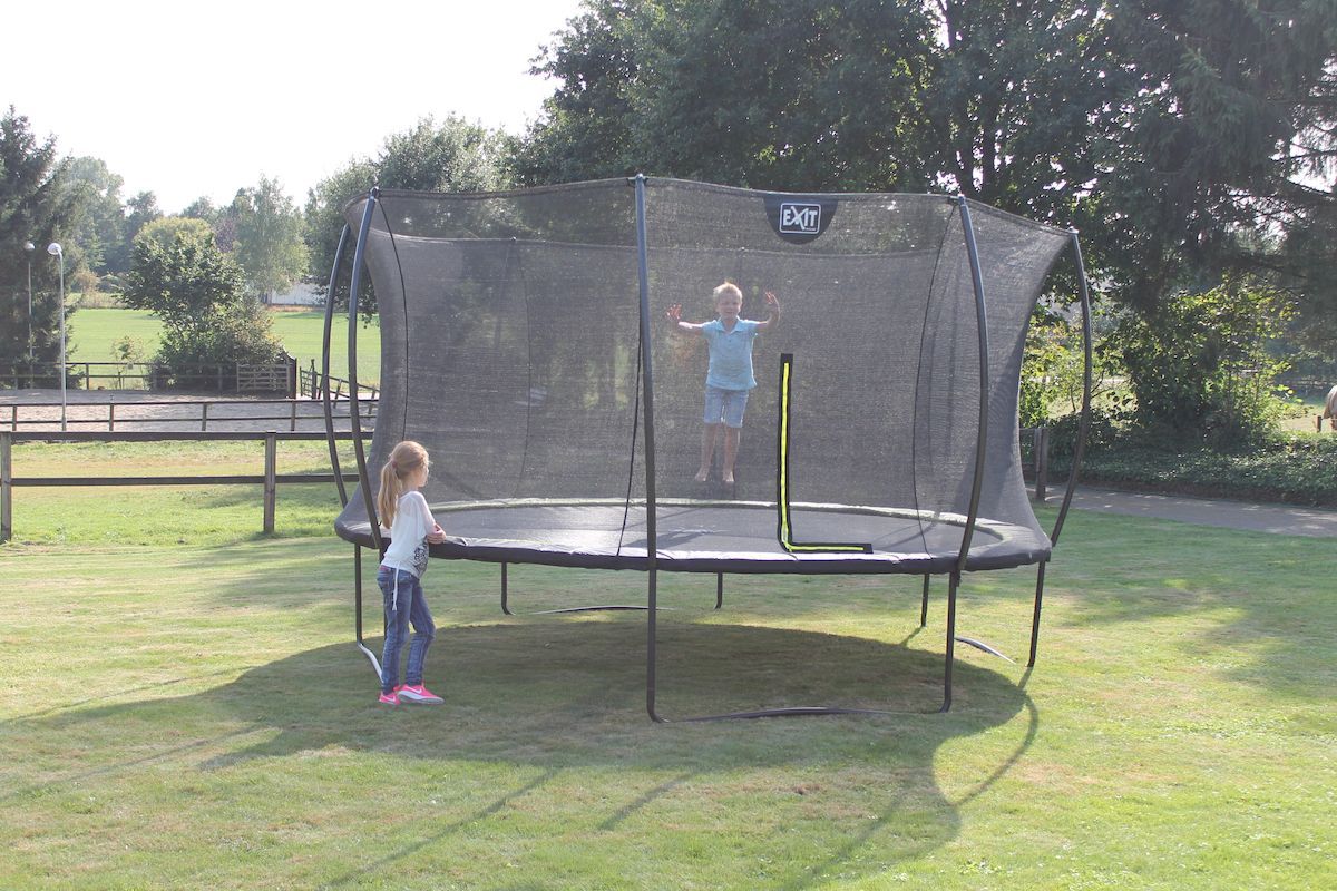 EXIT Silhouette 244 cm zwart trampoline + veiligheidsnet tuin