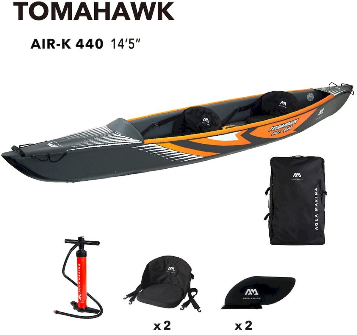 Aqua Marina Tomahawk Air-K 440 opblaasbare kano set