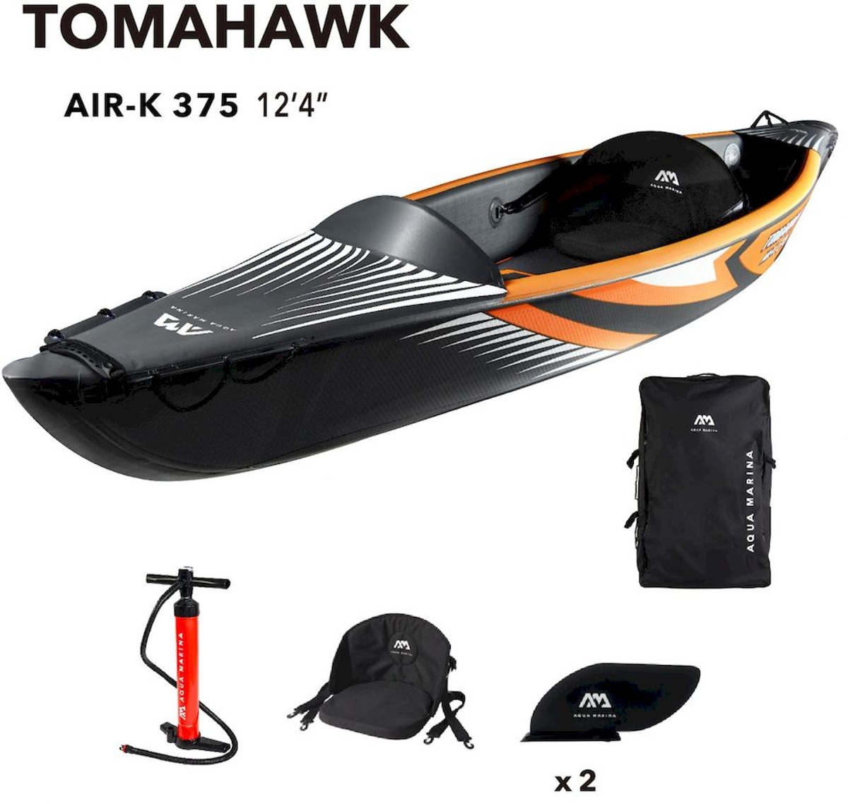 Aqua Marina Tomahawk Air-K 375 opblaasbare kano set