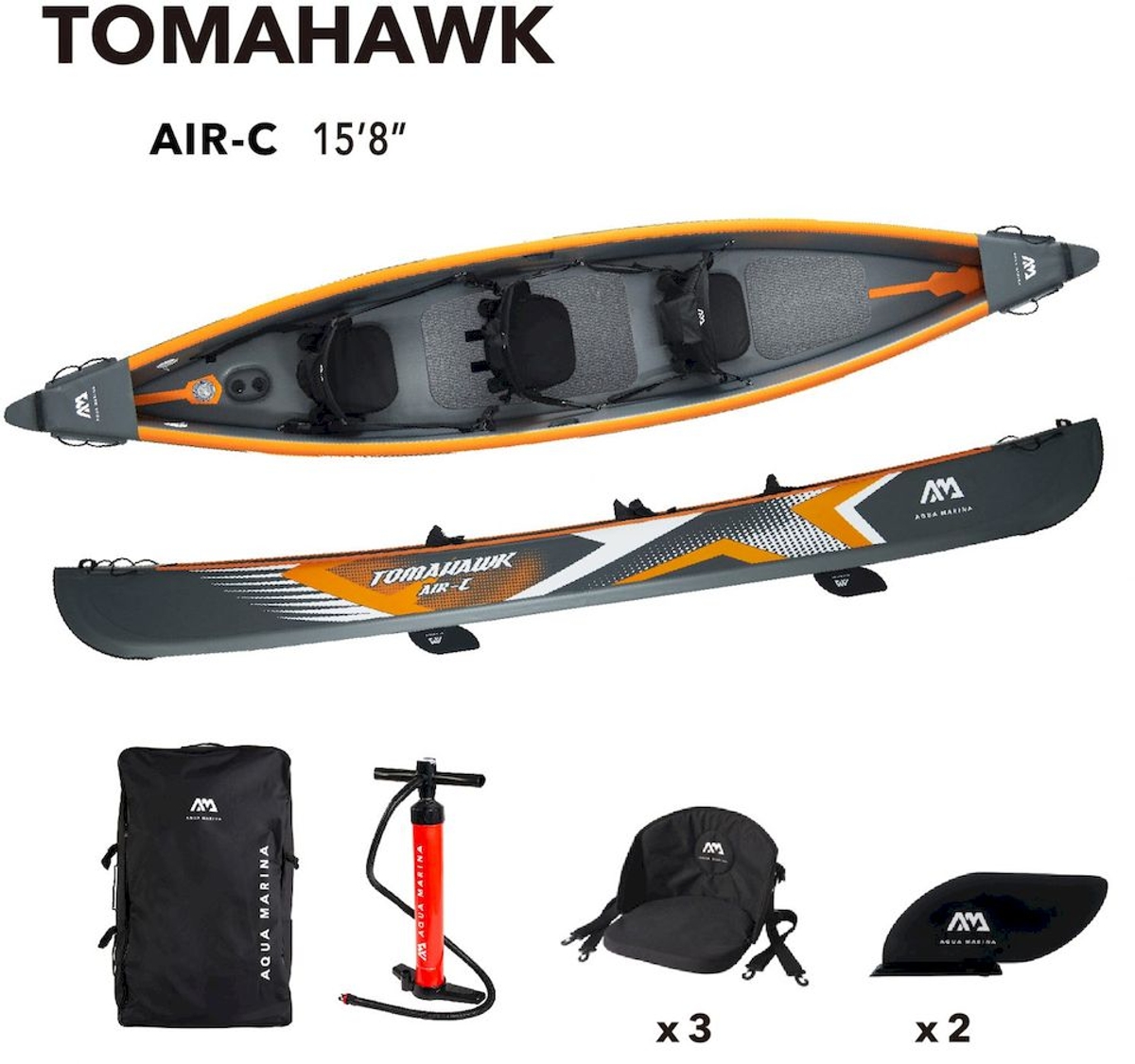 Aqua Marina Tomahawk Air-C opblaasbare kano set