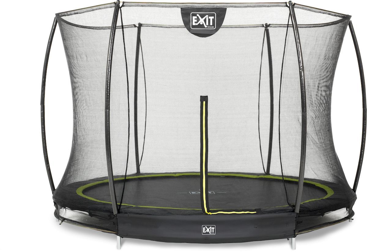 EXIT Silhouette Ground 244 cm zwart trampoline + veiligheidsnet