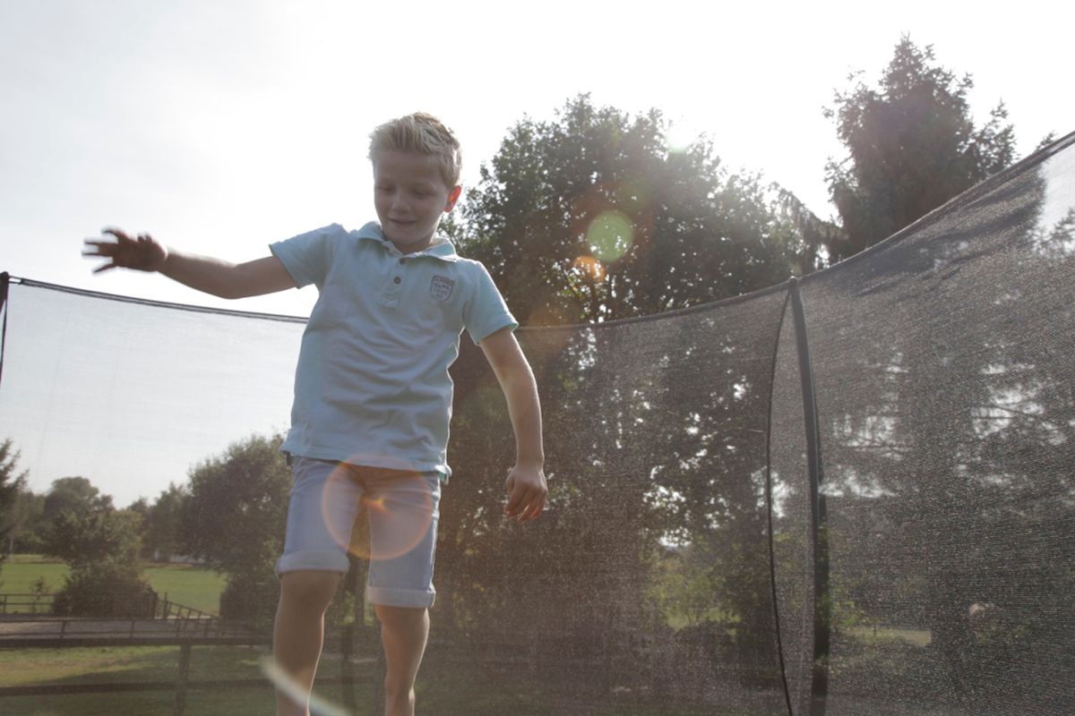 EXIT Silhouette Ground 244 cm zwart trampoline + veiligheidsnet