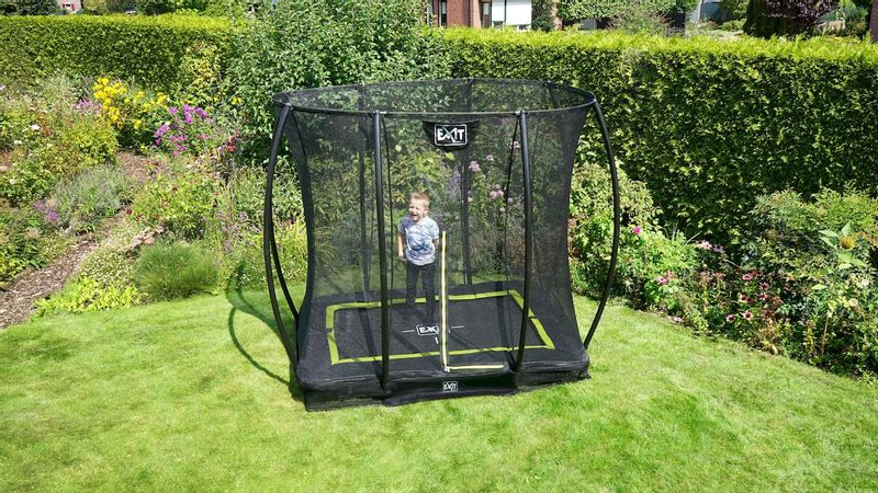 EXIT Silhouette Ground 153 x 214 cm zwart trampoline + veiligheidsnet tuin