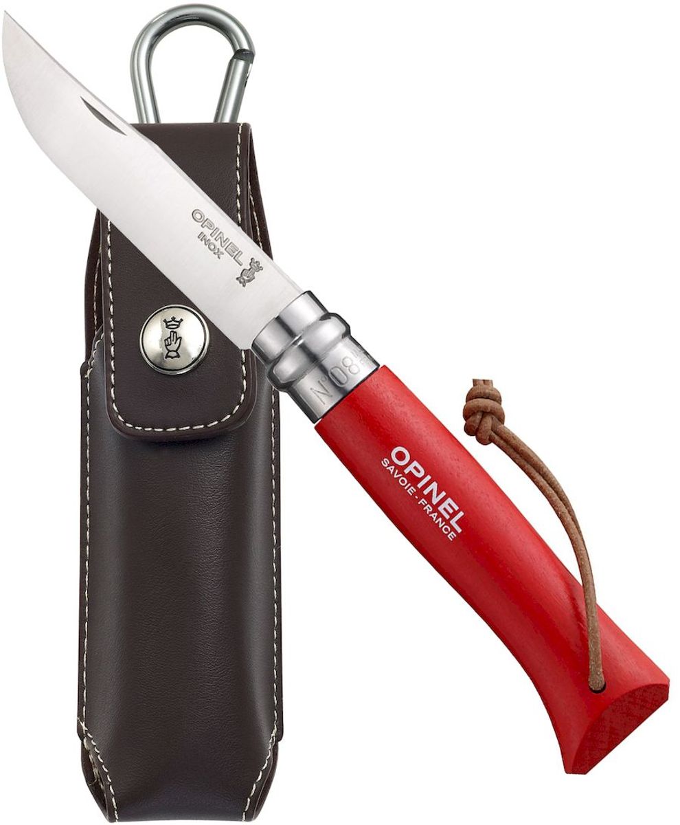 Opinel N°08 Inox RVS zakmes - Rood