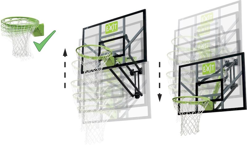 EXIT Galaxy basketbalbord met dunkring - muurmontage verstelbaar