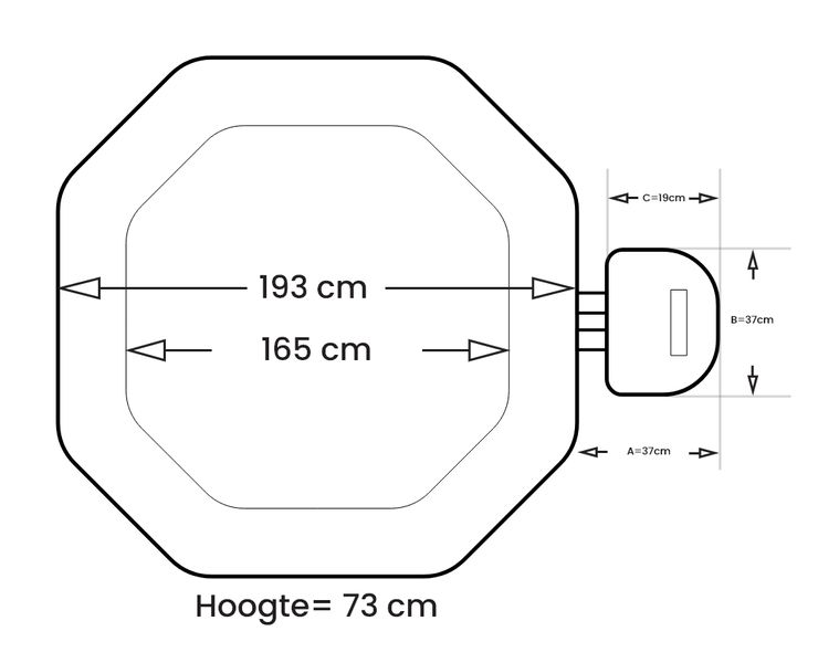 NetSpa Octopus afmetingen