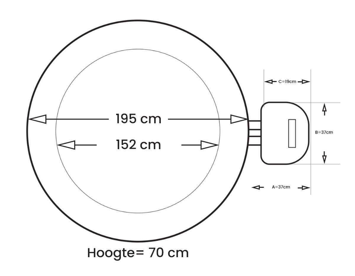 NetSpa Boa afmetingen
