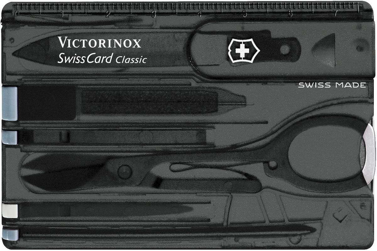 Victorinox SwissCard Classic multitool - transparant zwart