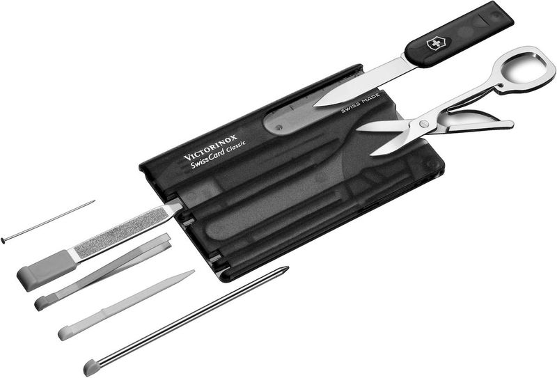 Victorinox SwissCard Classic multitool - transparant zwart