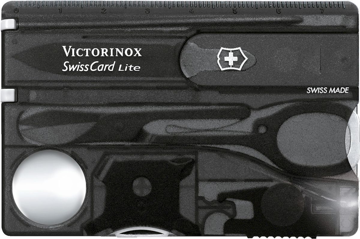 Victorinox SwissCard Lite multitool - transparant zwart