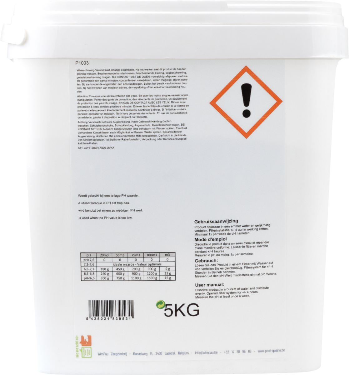 W'eau pH plus poeder - 5 kg
