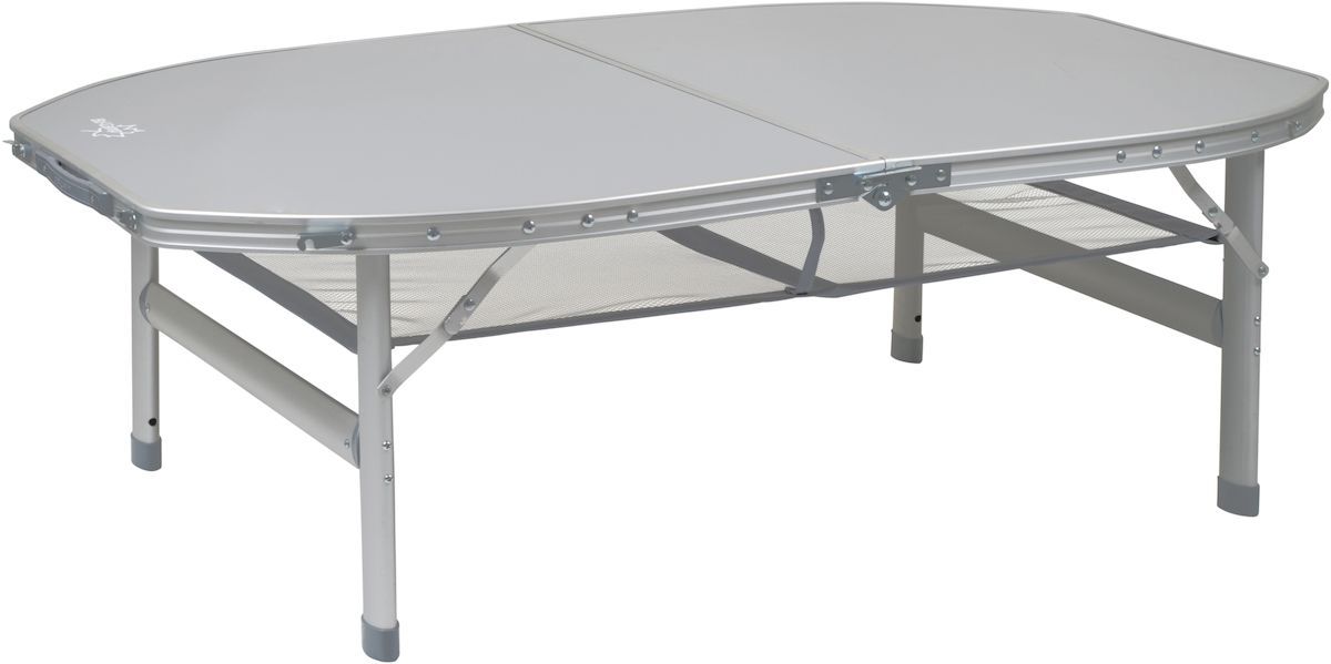 Bo-Camp Premium Ovaal 120 x 80 Koffermodel campingtafel - Grijs