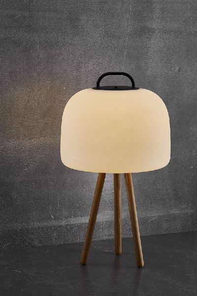 Nordlux Kettle Driepoot 34 cm eikenhout - met Kettle lamp