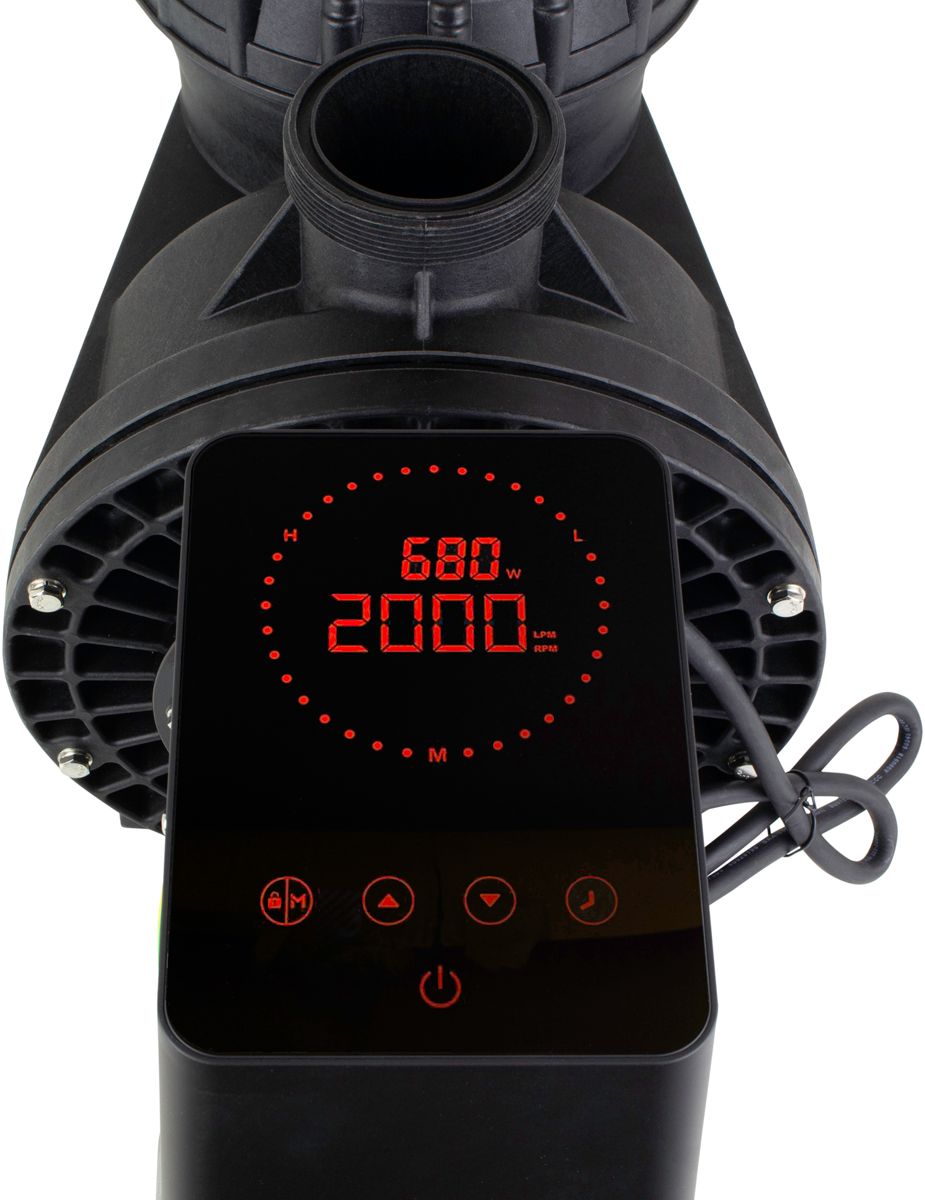 AQS Eco VS variabele zwembadpomp - display