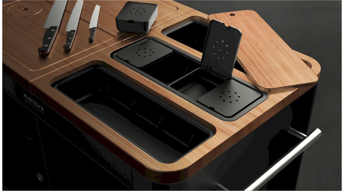 Everdure barbecue Prep Kitchen - zwart - opbergbakjes