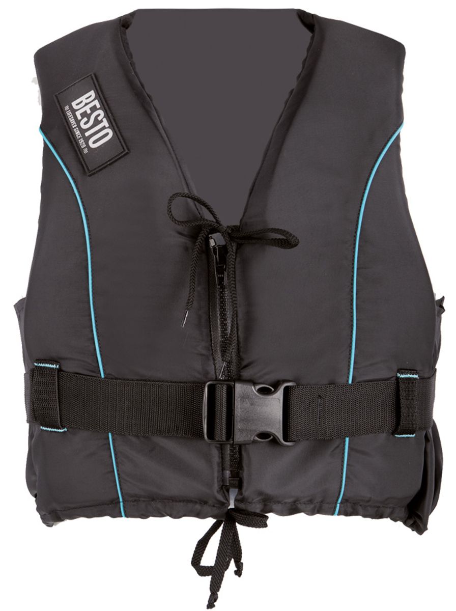 Besto Dinghy Zipper 50N zwemvest - Zwart/Blauw