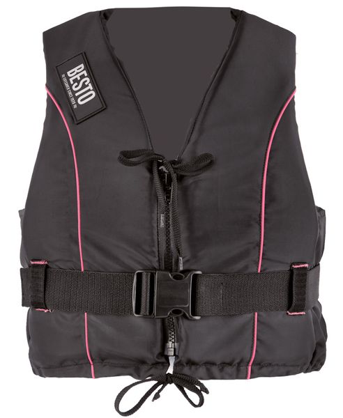 Besto Dinghy Zipper 50N zwemvest - Zwart/Roze