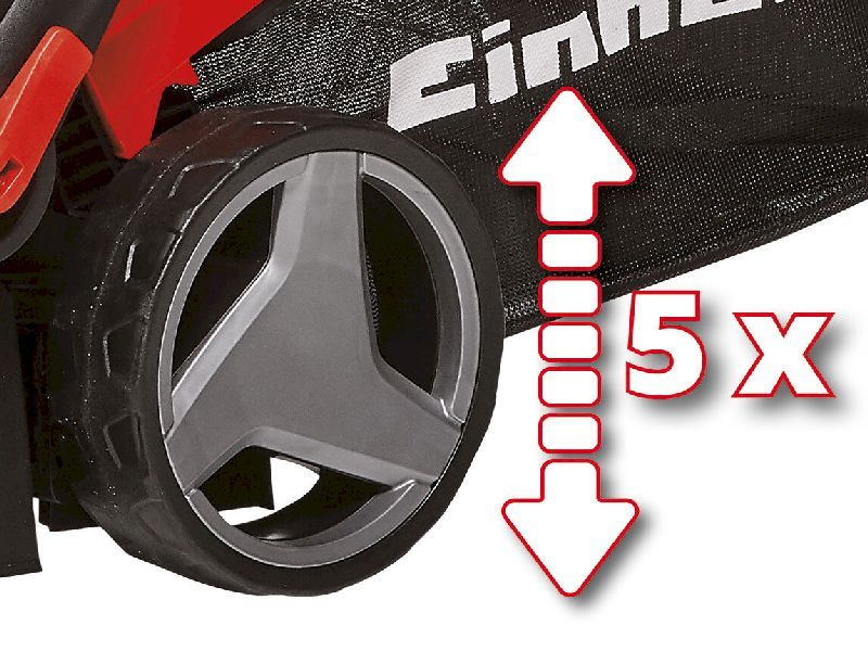 Centrale maaihoogte verstelbaar in 5 standen