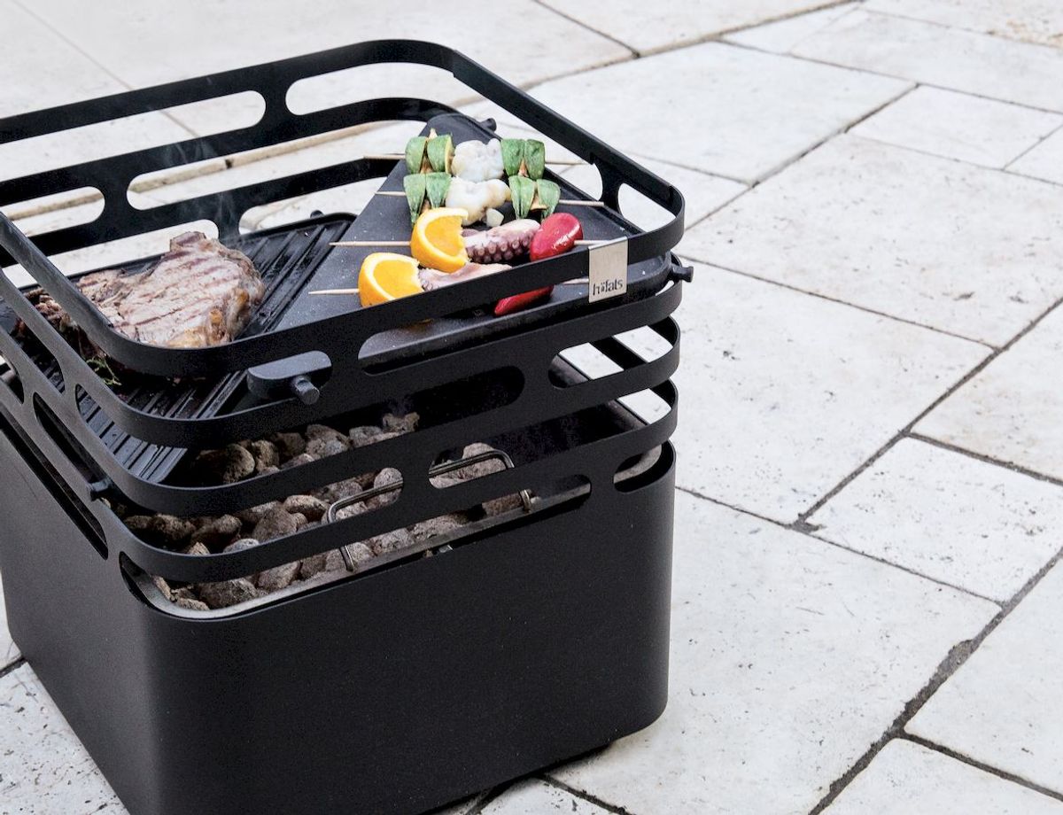 Höfats Cube Vuurkorf gietijzeren grillplaat - vuurkorf als barbecue
