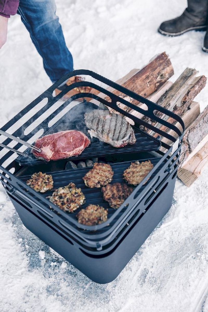 Höfats Cube Vuurkorf gietijzeren grillplaat - vuurkorf als barbecue